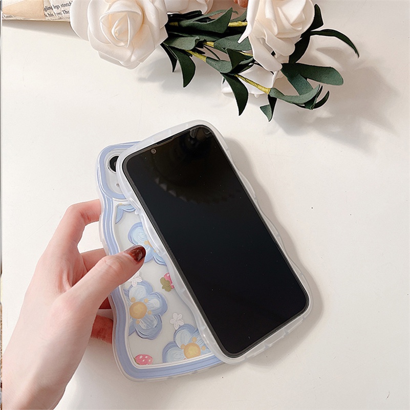 Casing Silikon Xiaomi Redmi 12C A1 A1+ 10C 10A 10 9 9A 9C 9T Redmi Note 11 11s 10 10s 9 9s 8 Pro Xiaomi 11 Lite 11T Pro 10T Pro 12 Pro Poco F3 X3 Pro NFC  Poco X4 Pro Motif Bunga Hijau