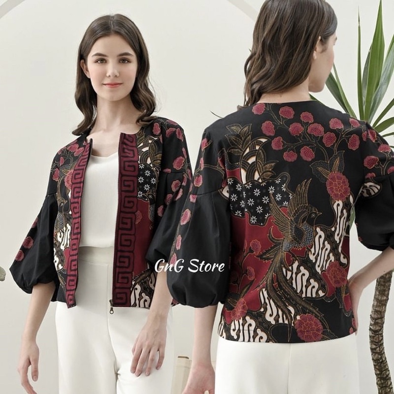 295 AAN -Blouse Batik Wanita/ Outer Batik/ Jaket Batik/ Batik Modern