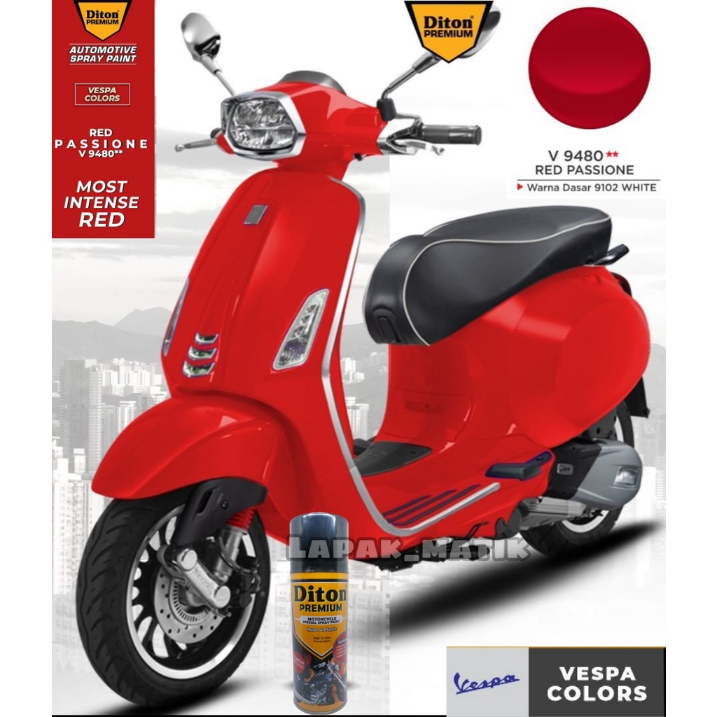 Pilok DITON PREMIUM MERAH VESPA RED PASSIONE V9480 400mL