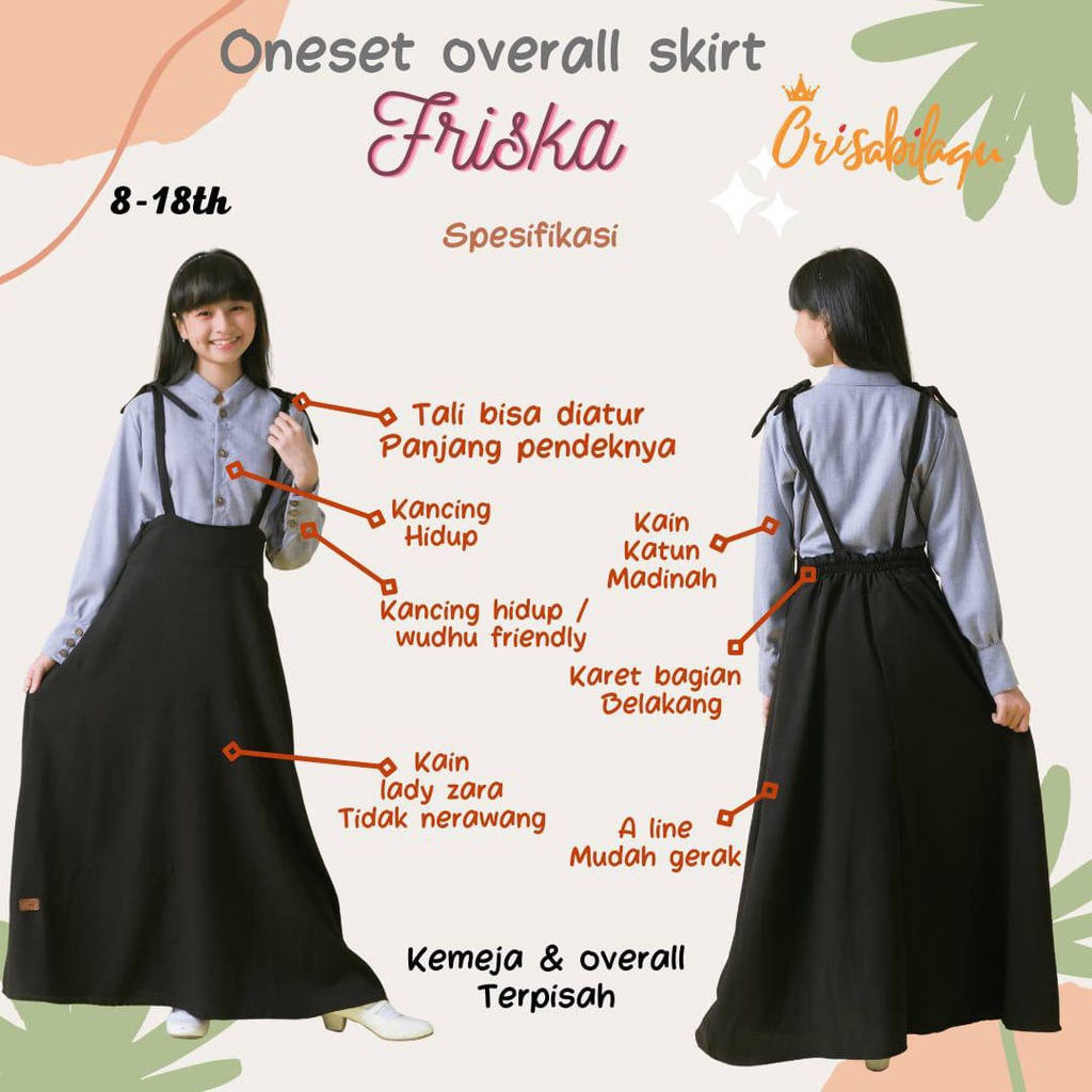 Setelan overall anak Friska skirt Orisabilaqu by Kakadede