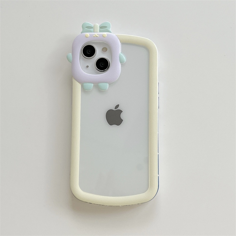 Case Transparan Motif Monster Kecil Warna Kontras Untuk IPhone X 13 12 11Promax xs xr