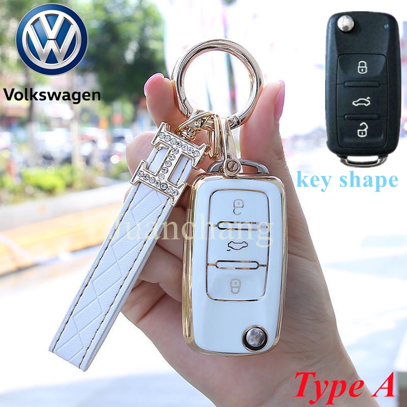 Casing Kunci Mobil Bahan TPU Untuk VW Volkswagen PoloTiguan Passat B5 B6 B7 Golf 4 5 6 MK6 Jetta Lavida VW Golf 7 Mk7 Seat Ibia