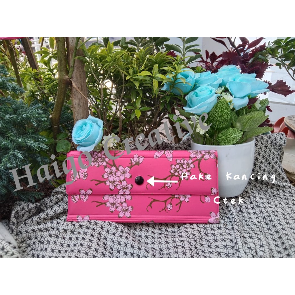 DOMPET BUNGA SAKURA-ORGANIZIER KEUANGAN BULANAN-PENUTUP PAKE KANCING CTEK