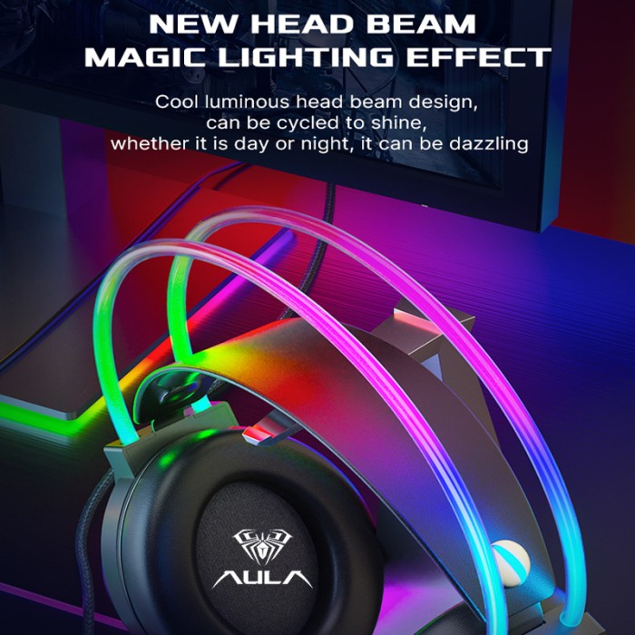 Headset Gaming AULA S501 USB – Streamer Light RGB Running – Headset