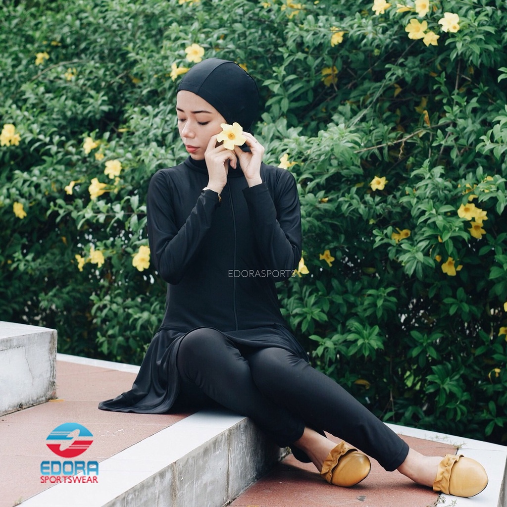 Baju Renang Wanita Muslim Hijab Dewasa Muslimah Slim Fit ES ML DW EDORA