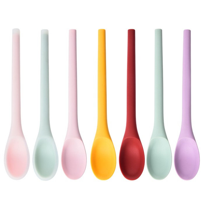 silicone slim spoon spatula 20cm / spoonela sendok makan silikon/ sendok makan anak