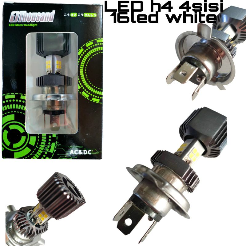 LAMPU LED H4 4 SISI 16LED PUTIH MOTOR VIXION 1THOUSAND