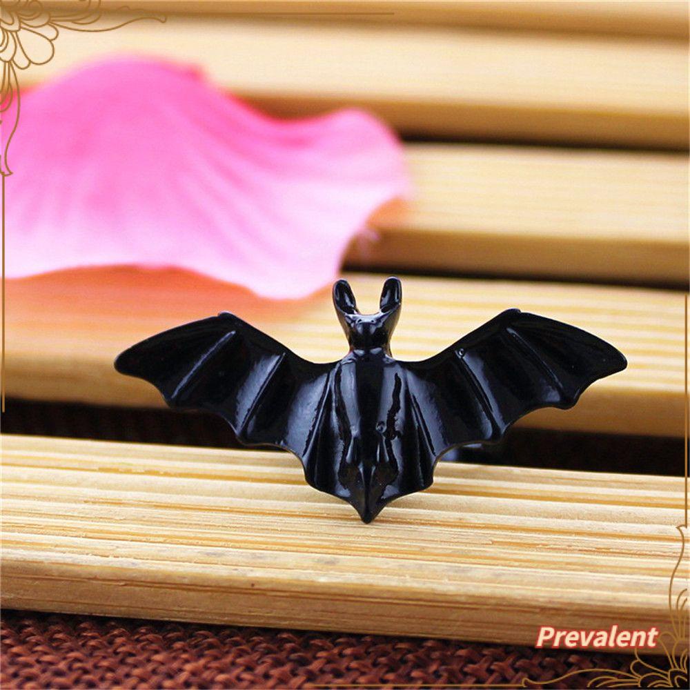 Anting Tusuk Gantung Bentuk Kelelawar Bahan Alloy Warna Hitam Untuk Pesta Halloween
