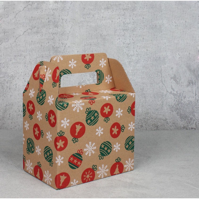 

10 Pcs Dus Jinjing Hampers Natal Kardus Die Cut Packaging 2 Mika Thinwall 1000 ml Box Kemasan Souvenir Size 18x12x15 cm