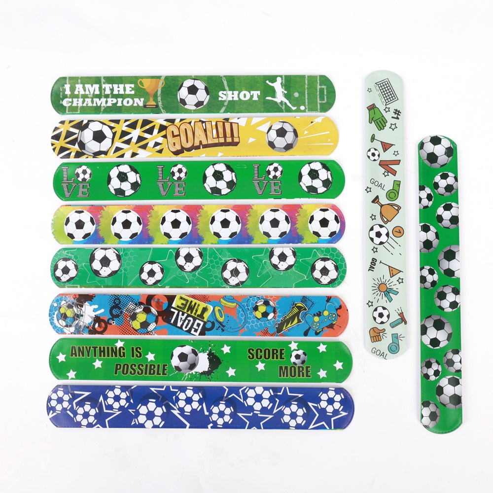 5pcs Gelang Slap Tema Kartun Sepak Bola Untuk Hadiah Anak