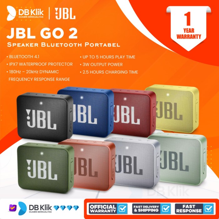PROMO TERMURAH Speaker Portable JBL GO 2 Bluetooth 4.1 - Bluetooth Speaker JBL GO2 ORA291