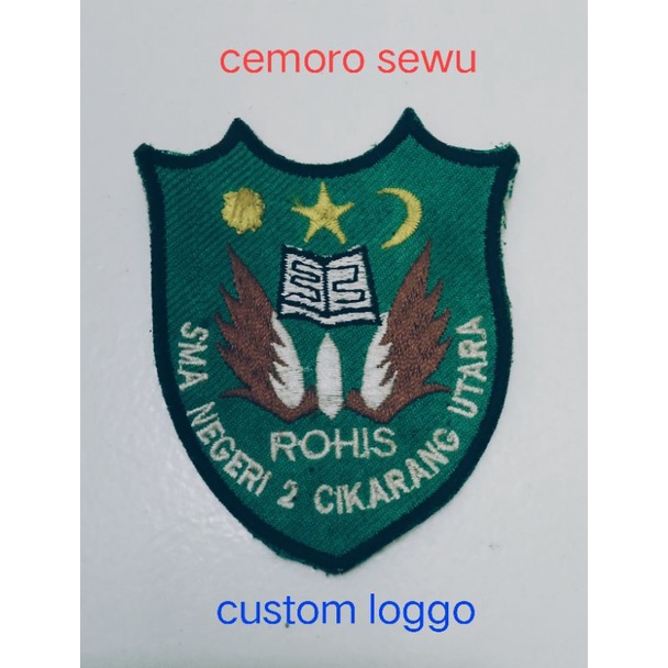 custom bordir loggo sekolah perkumpulan dll