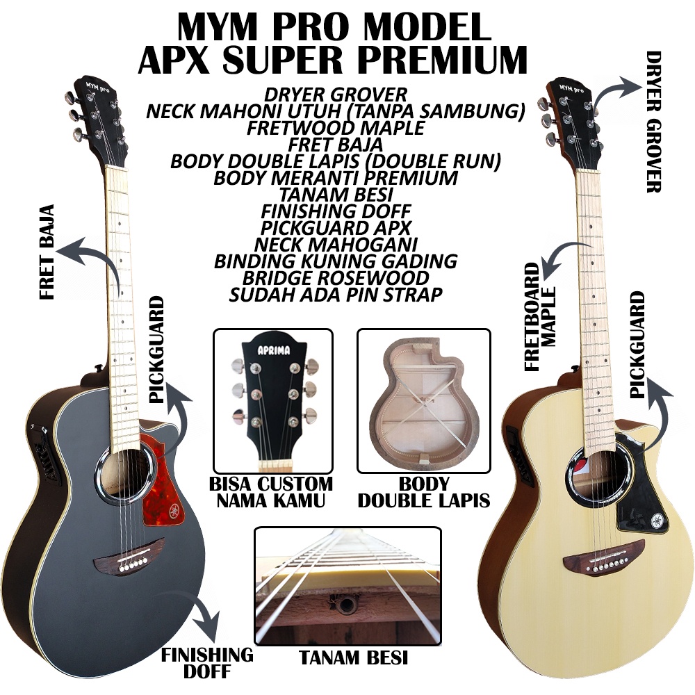 Gitar APX Custom Akustik Double Run Bergaransi