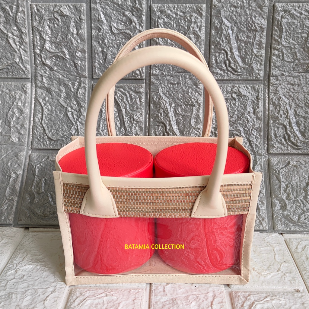 Tas Mika Untuk Isi 2 Toples Model Panjang Tas Hampers Mendong Mika Transparan