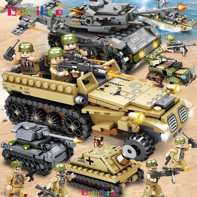 1000Pcs tank ww2 army bricks lego tentara mainan edukasi anak