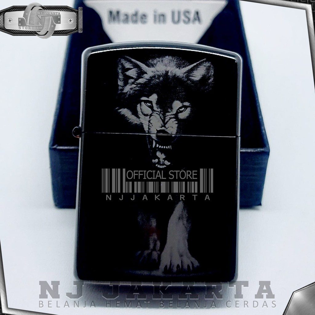 KOREK API ZIPPO SRIGALA / ZIPPO BLACK ICE WOLF