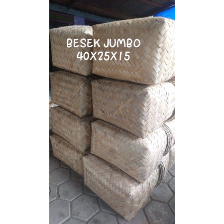 Besek Jumbo 40 X 25 Besek PSHT Besek Bambu Persegi Panjang Bakul Bambu
