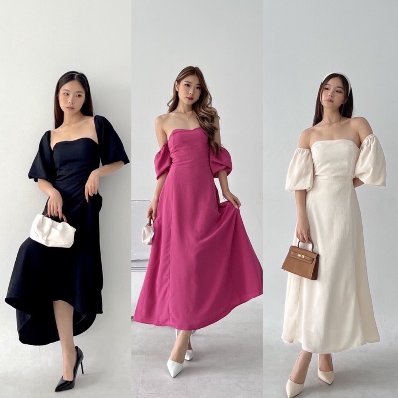FELICIA BRIDESMAID DRESS SEXY KOREA - MIDI DRESS KONDANGAN - PROM NIGHT GOWN - DRESS PESTA SEXY MEWAH - WEDDING DRESS - DRESS PAGER AYU - HADIAH / KADO ULTAH CEWEK