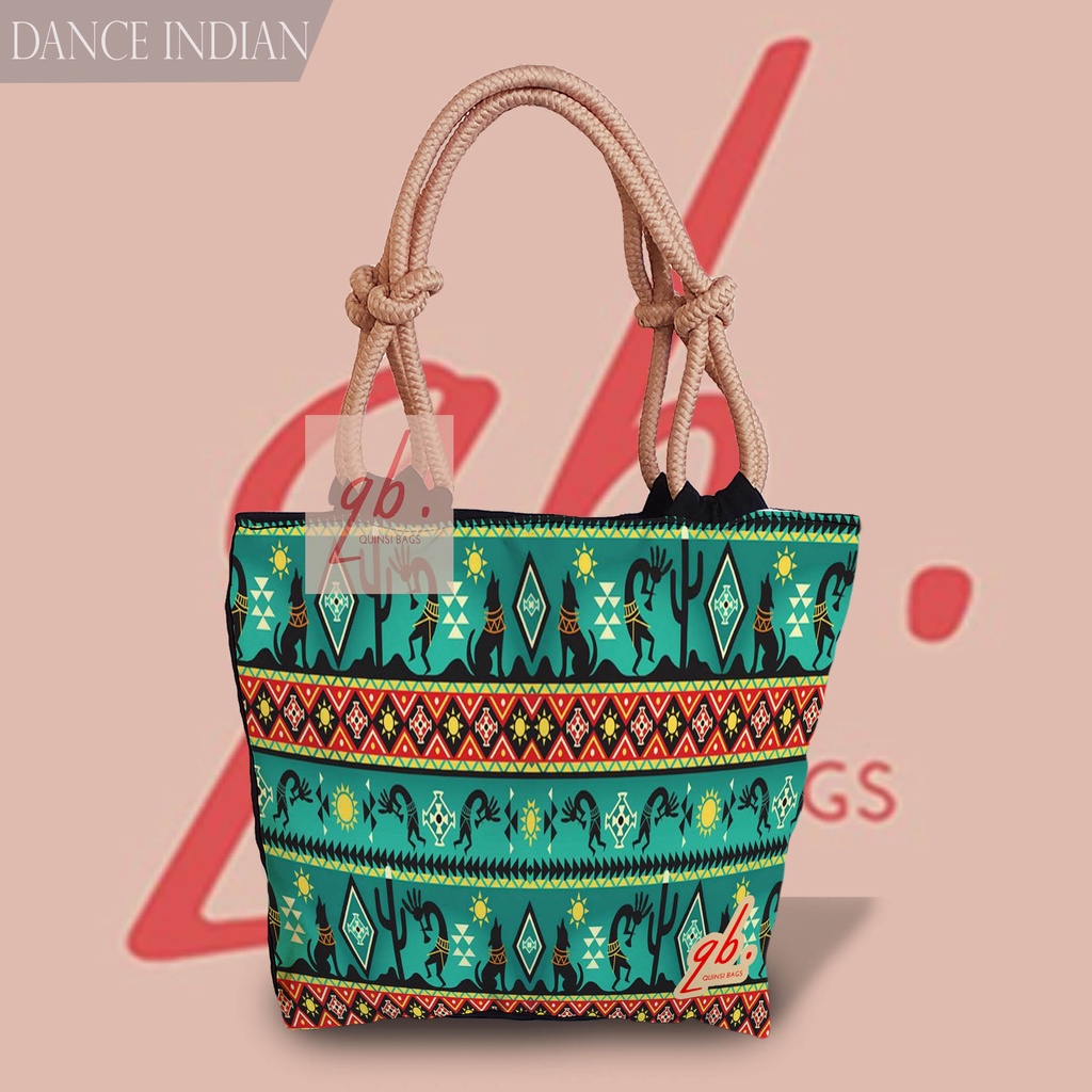 [ New Arrival]  Totebag Tote Bag Tali Sumbu Tas Wanita Batik Printing Motif Etnik Ethnic Tribal Tropical Floral Bunga Daun