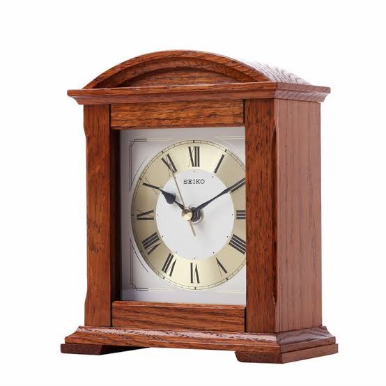 jam meja seiko QXG123B wooden case clock