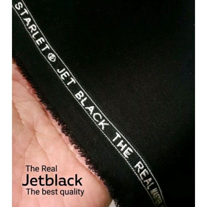 Kain Jet Black STARLET Hghtwist Tebal(0,5m)/kain Jas,kain blazer,kain celana