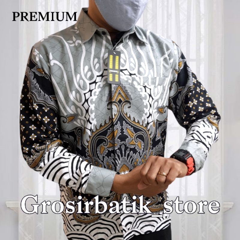 Kemeja batik couple pria lengan panjang premium ayah dan anak