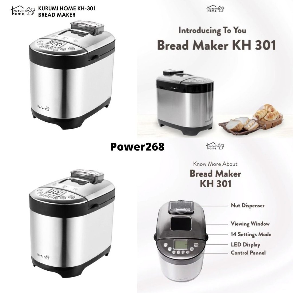 Kurumi Home Bread Maker KH301 / KH 301 / Mesin Pembuat RotI