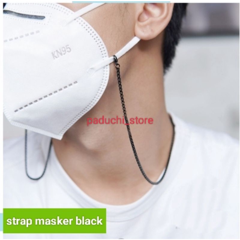 STRAP MASKER KALUNG TITANIUM PRIA WANITA RANTAI ROLO