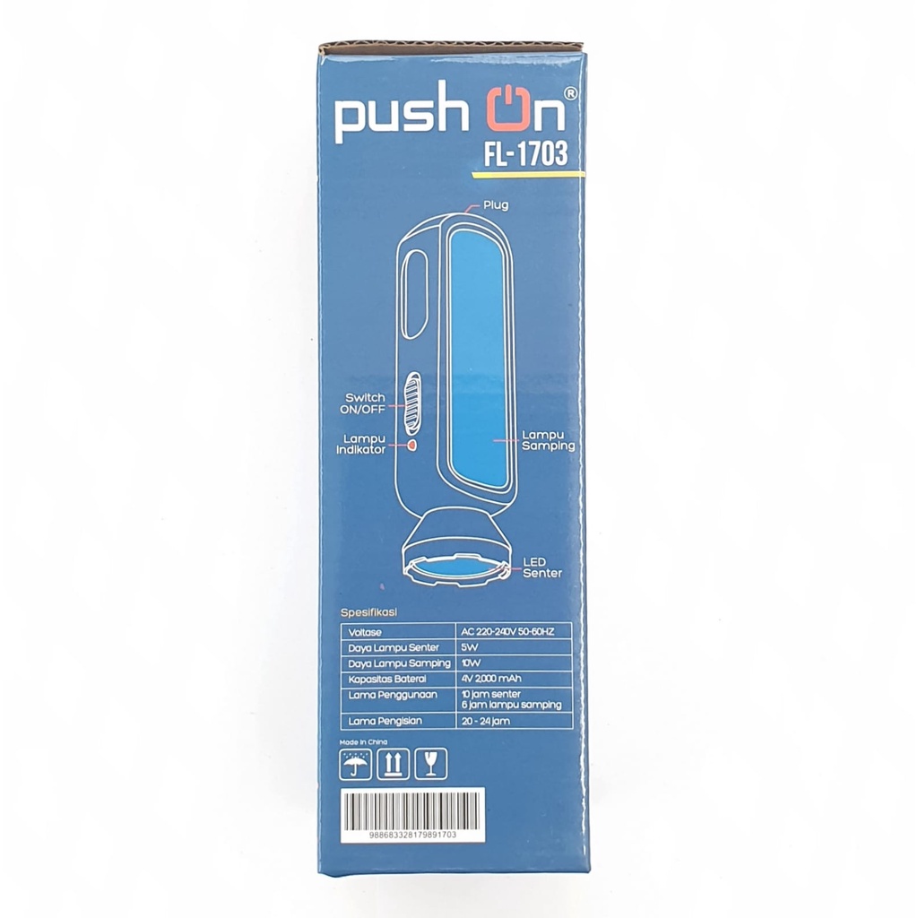 Push On FL-1703 Senter 5w  + Emergency 10w