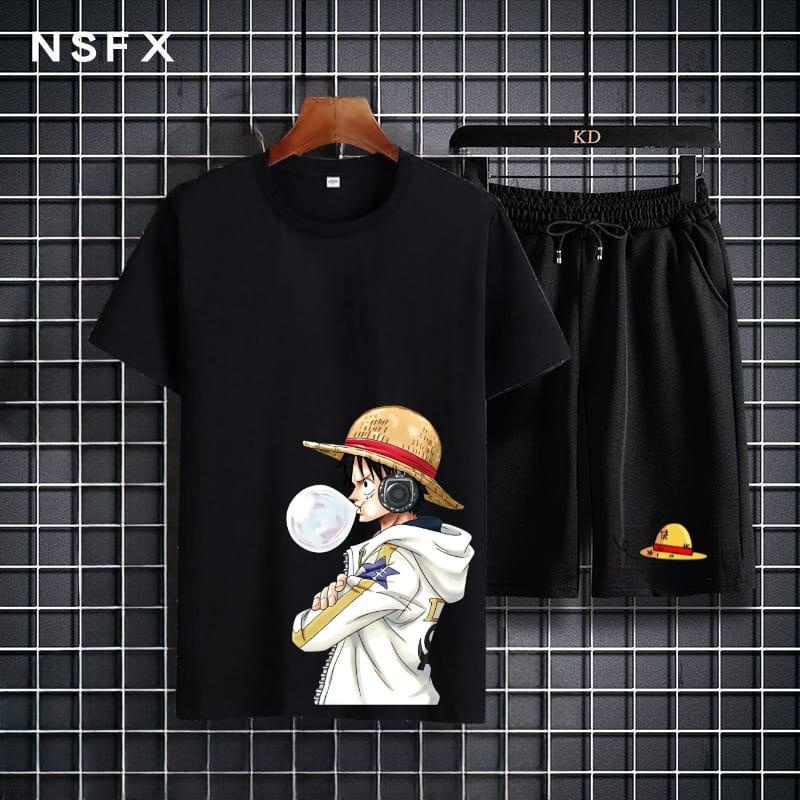 JOSJOLI_STORE/Stelan Luffy Permen/Satu Stel Atasan dan Bawahan Pria Dewasa/L XL XXL