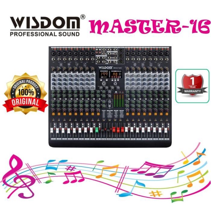 Wisdom Master 16 16-Channel Mixer Audio Dengan Bluetooth Dan Efek Guaranteed
