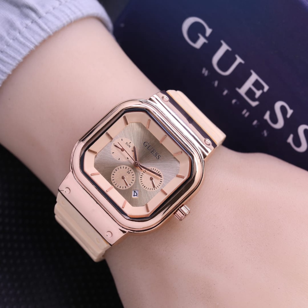 Promo Jam Tangan Wanita Guess GC641 Tanggal - Rubber Premium + Box ORI