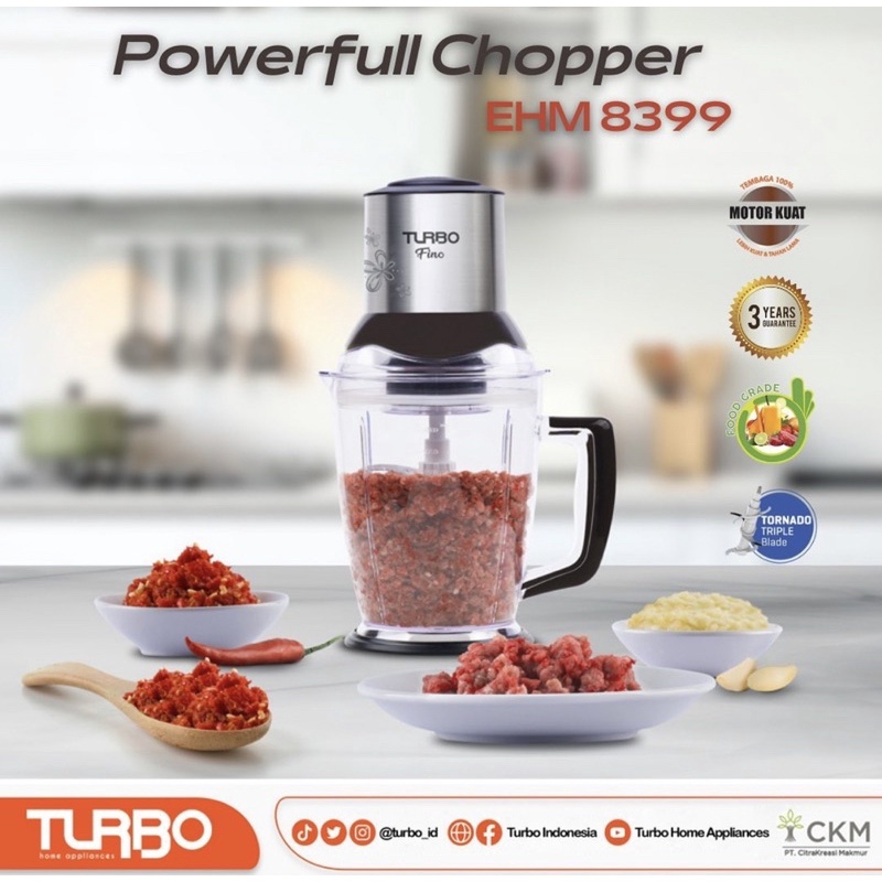 Turbo EHM 8399 powerful Chopper blender es batu dan daging