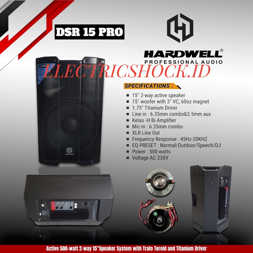 SPEAKER AKTIF HARDWELL DSR 15 PRO / HARDWELL DSR 15PRO ORIGINAL 15INCH