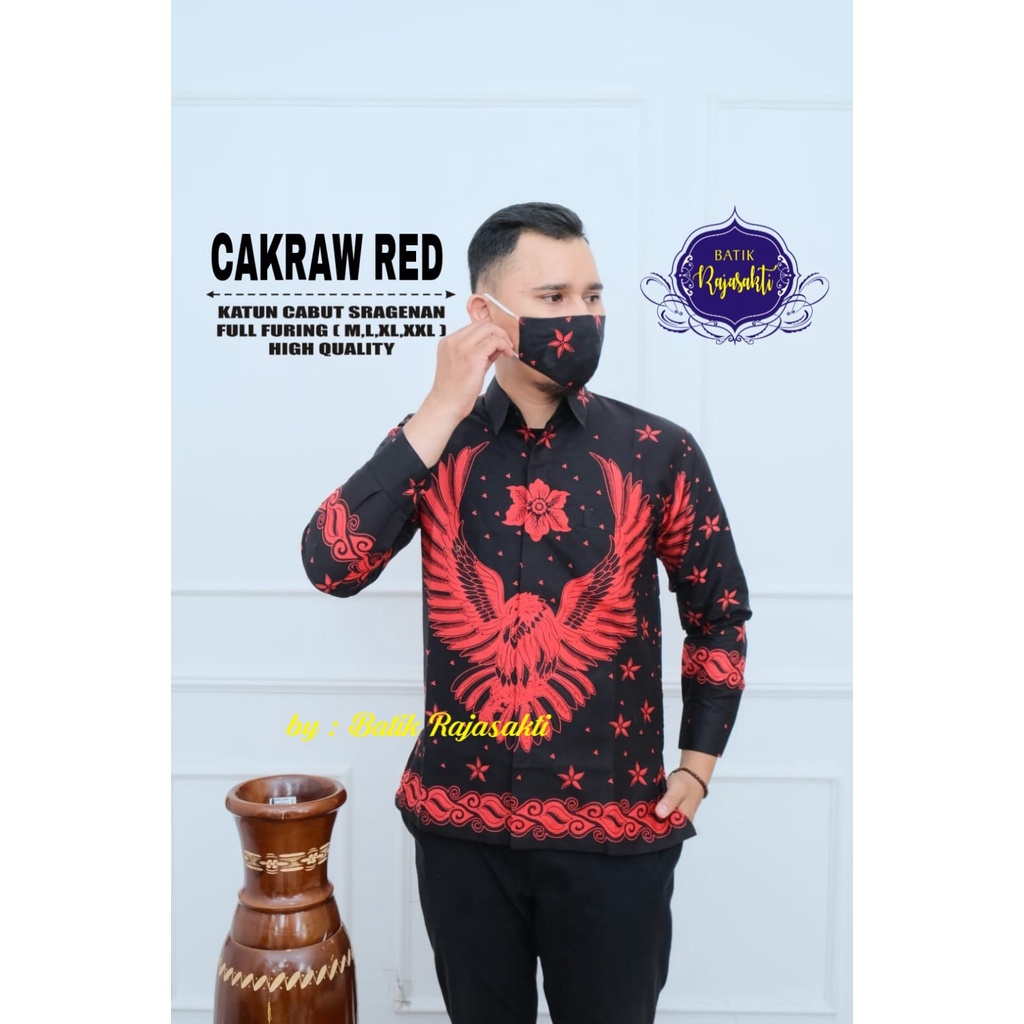 CAKRAW RED RAJASAKTI BATIKSOLOAMANAH KEMEJA BAJU BATIK PRIA SOLO LENGAN PANJANG PENDEK LAPIS FURING ATASAN BATIK PREMIUM MODERN KATUN HALUS KENARI KENARI PANDA KENCONO LUHUR 2 KENCONO LUHUR COLET KENZO KERIS SOGAN KERTAJAYA IJO KETULUSAN KHAIRAN KIPAS