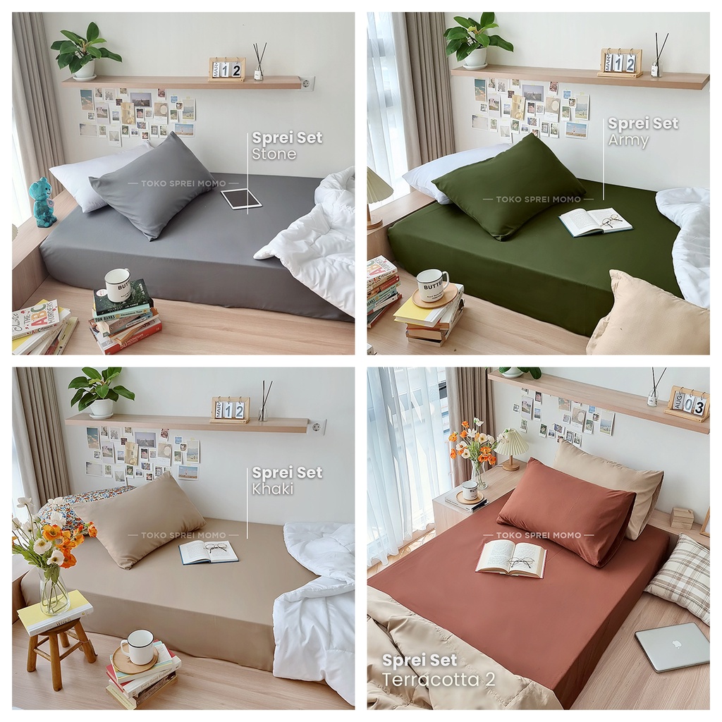 Sprei Set Microtex Polos Seri 01 - Ukuran 90 x 200