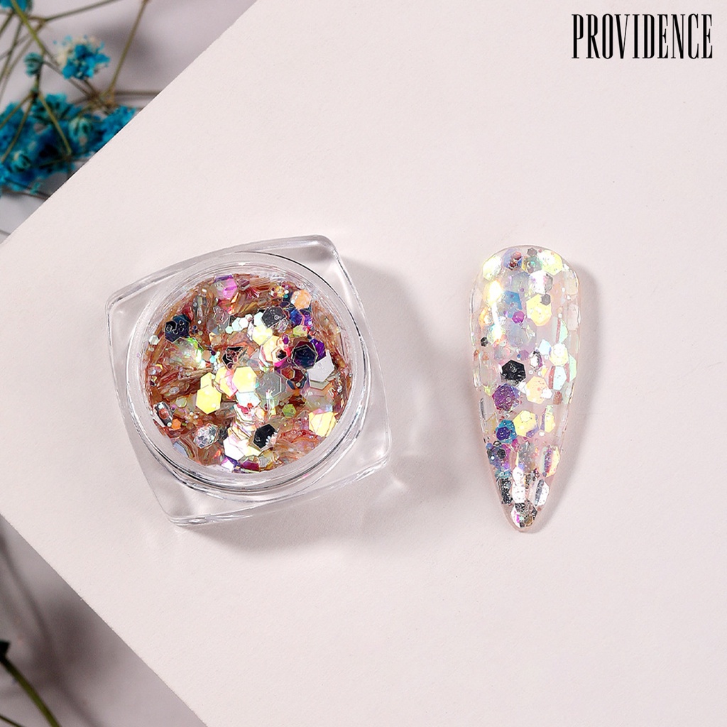 1 Kotak Payet Glitter Bentuk Hexagon Sekali Pakai Reflektif Anti Retak Untuk Dekorasi Nail Art Manicure