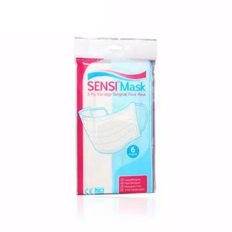 SENSI Masker Earloop 3ply Isi 6pcs