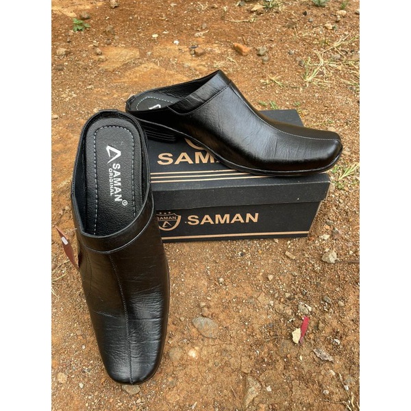 BSL Bustong Sepatu Sandal Lancip Kulit Original Saman