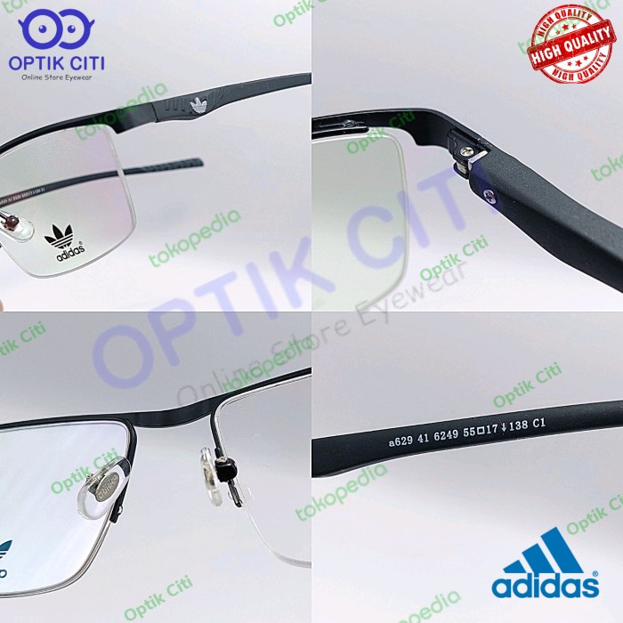 estionowibowomall - frame kacamata pria sporty adidas 62 49 half frame Grade Original