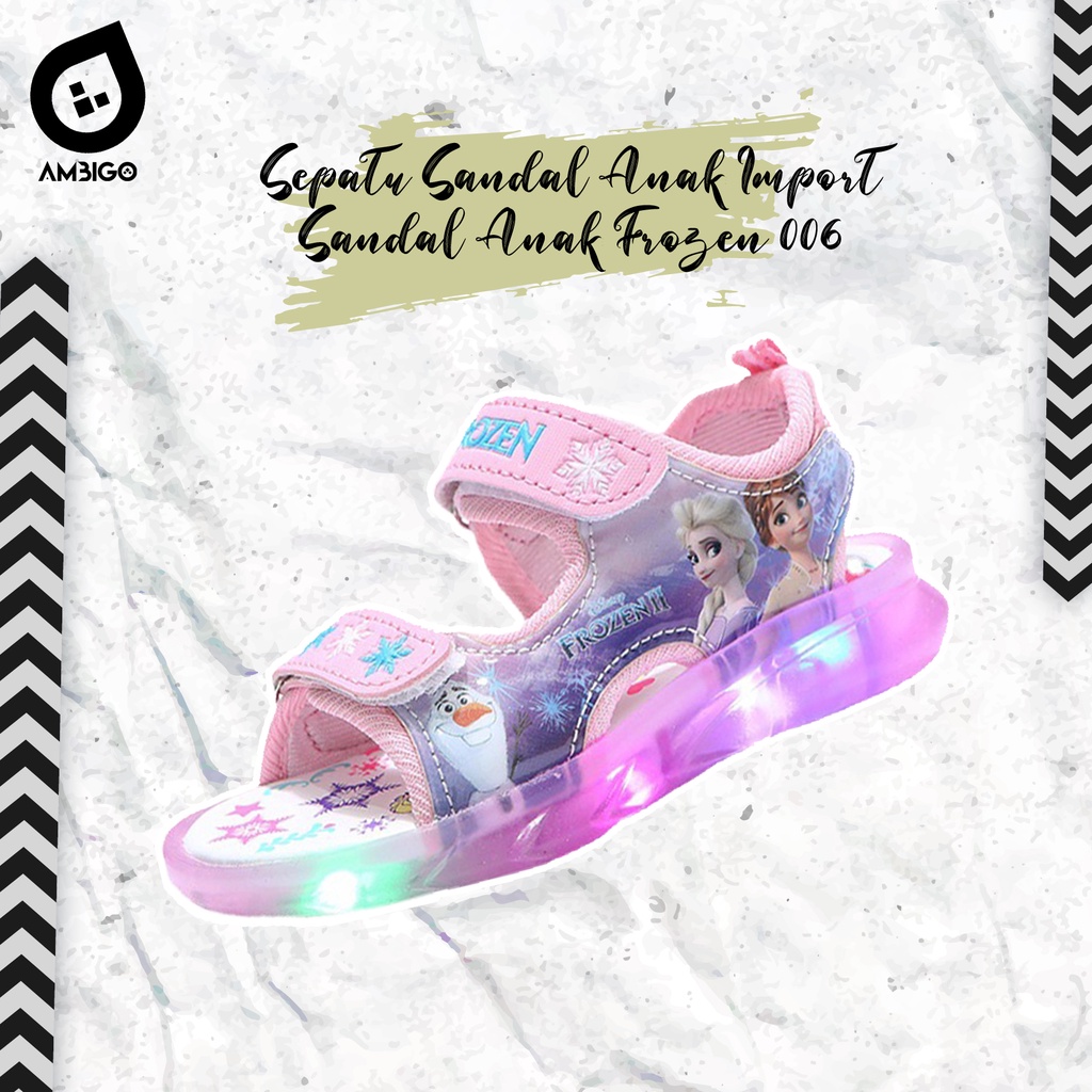 Sandal Anak Sendal LED Motif FROZEN 006 - Sandal Anak Kasual Import