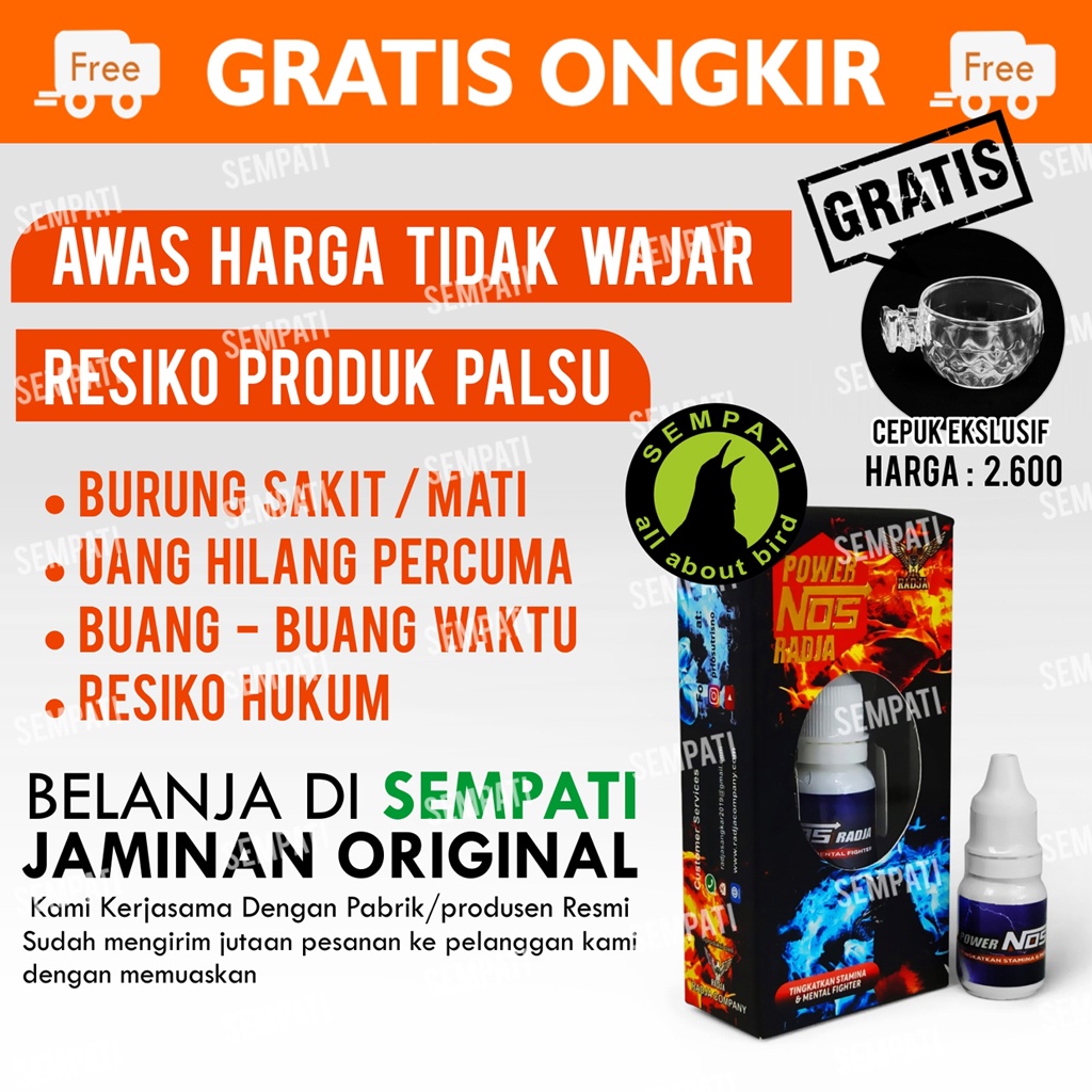 [PRODUK RADJA] POWER NOS RADJA VITAMIN BURUNG BERKUALITAS TERBAIK / VITAMIN DOPING MURAI BATU PWNRJ