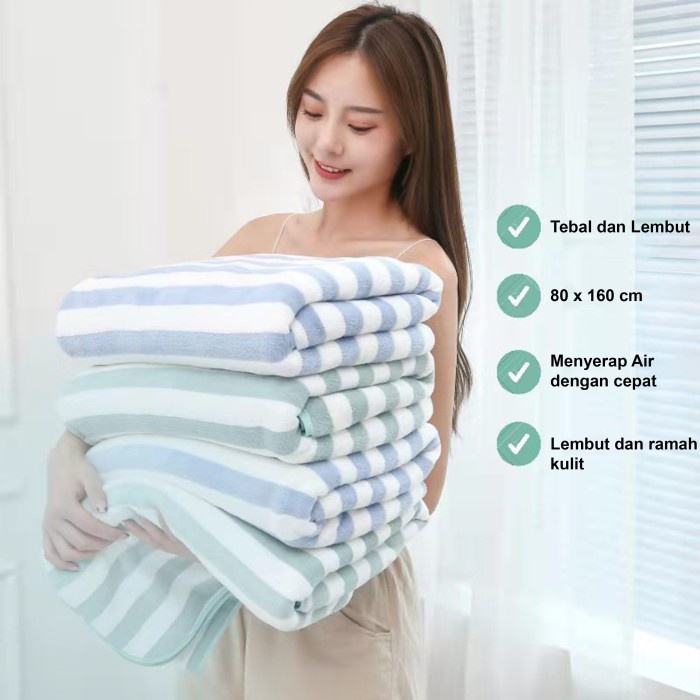 Handuk Mandi Dewasa Bulu Lembut Quickdry 80x160cm Coral flece Towel