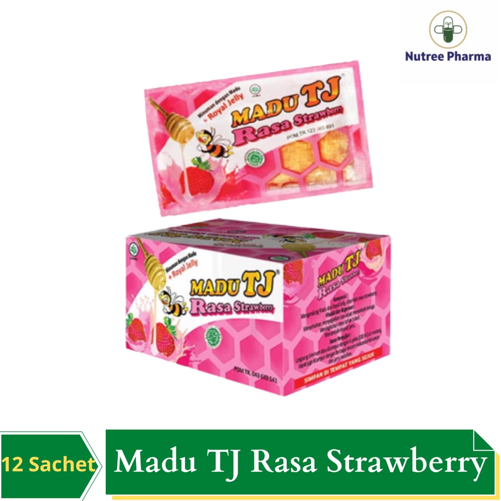

Madu TJ Rasa Strawberry Box isi 12 Sachet