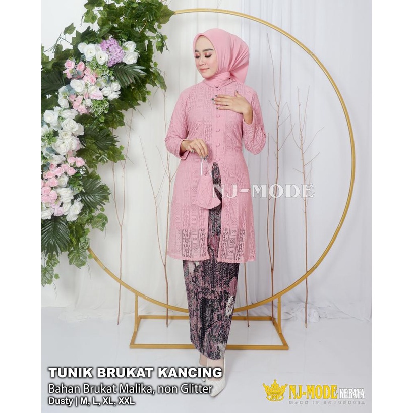 SETELAN Tunik Kancing Depan / Brukat / Kebaya Modern Original / Outfit Terbaru BridesMaid