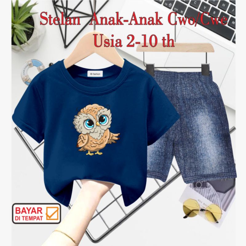 ((IB))SETELAN ANAK PEREMPUAN SEMI JEANS/SWEET DREAM DIGITAL SABLON