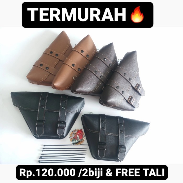 Tas Motor Klasik / Side Bag / Cover Aki Japstyle Chopper Cb100 Moge