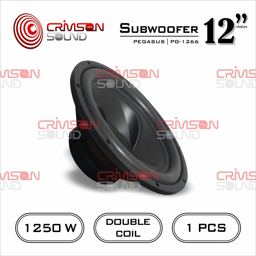 SUBWOOFER 12 INCH DOUBLE COIL 1250 Watts PEGASUS PG-1266 BLACK SERIES