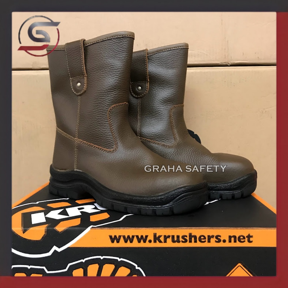 Sepatu Safety Krushers Texas Coklat - Sepatu Safety Krushers Texas Brown Original