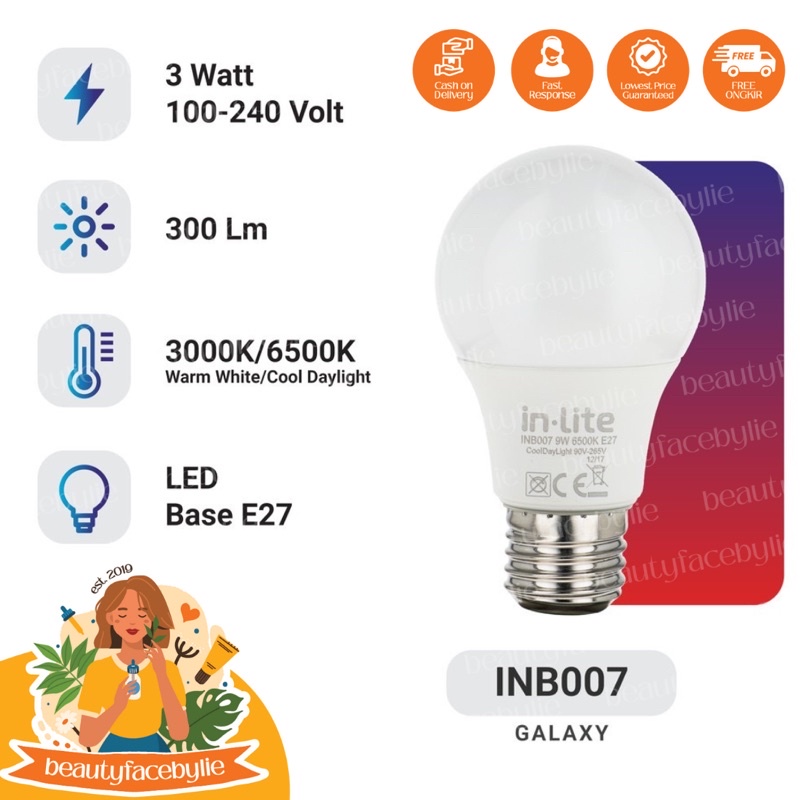 INLITE INB007 Galaxy Series Bola Lampu Super Bright Bohlam Led